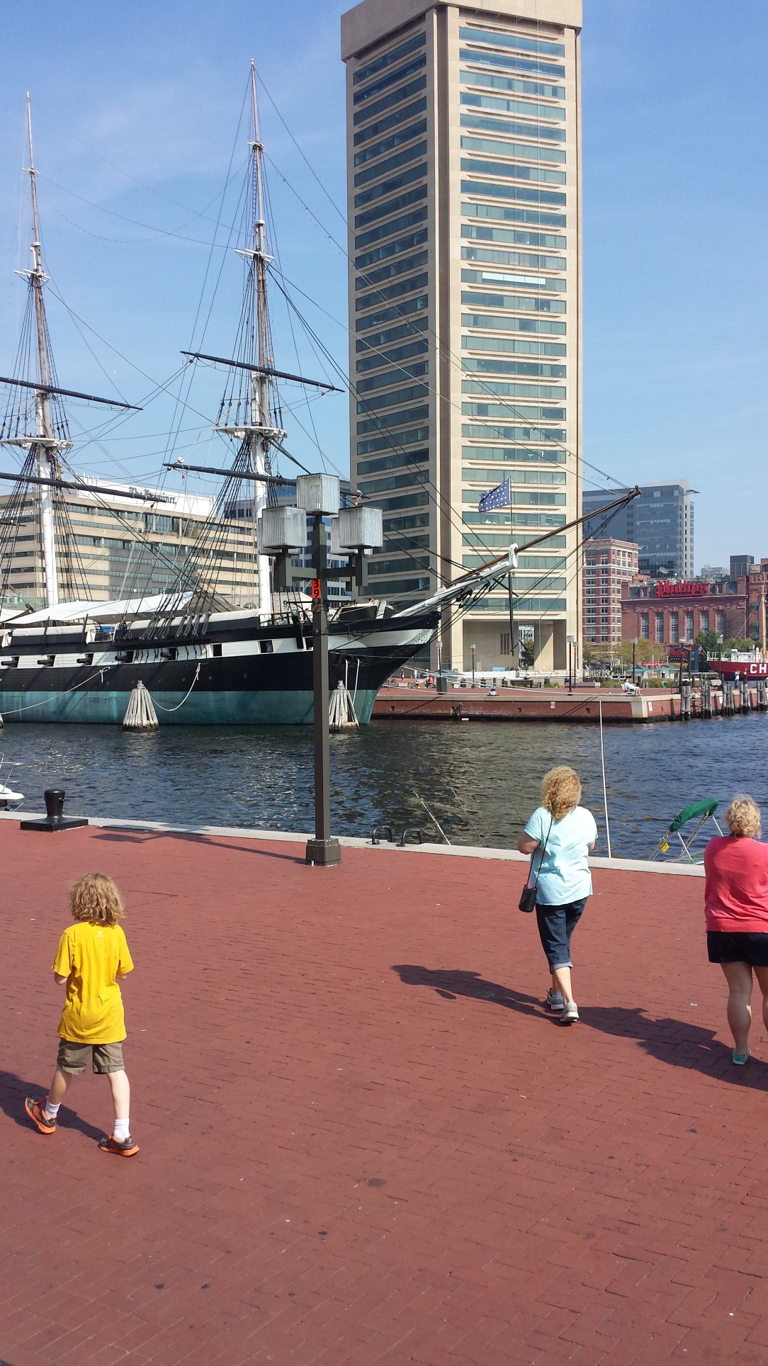 View of the harbor from the steps of the Bubba Gump Shrimp Co.