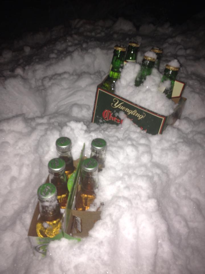 My cousin and I did some nighttime sledding during a snow storm over last year's Christmas break. Who says it's only for kids? 