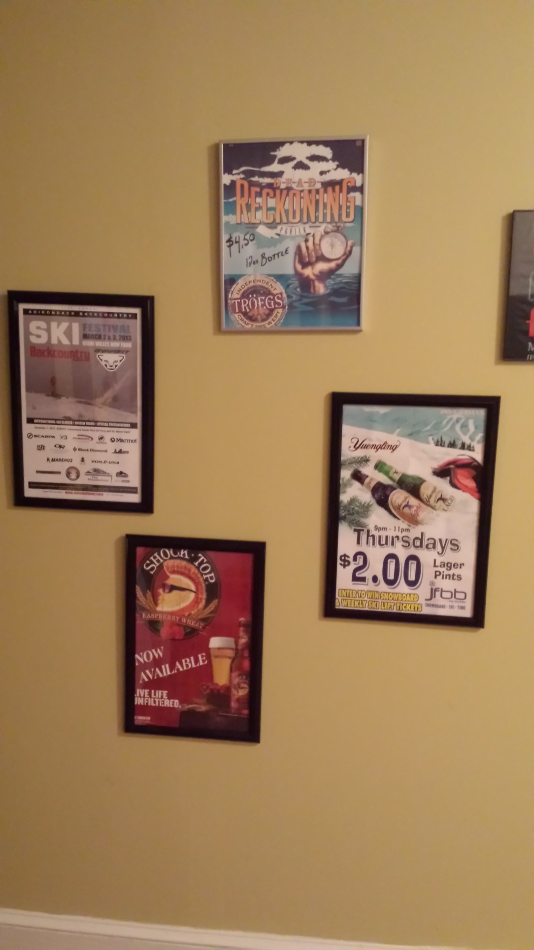 Bar art in my kitchen. This is a really cheap way to decorate.