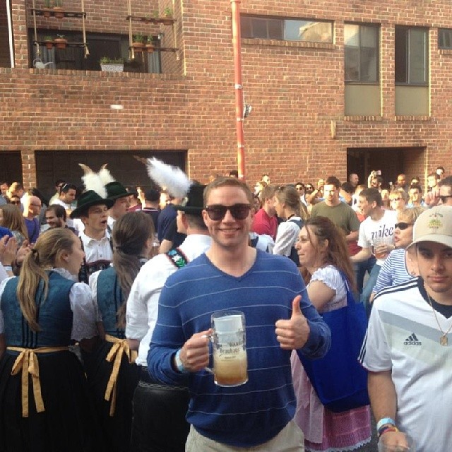 A plastic stein and outdoor music and all is good with the world. 