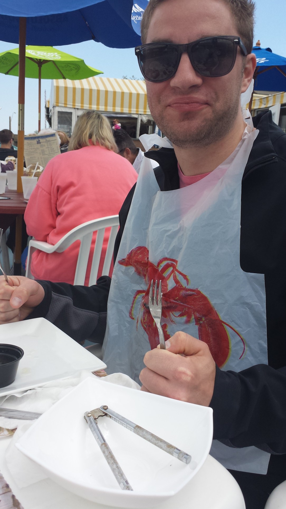 When one receives a lobster bib, one wears a lobster bib. 