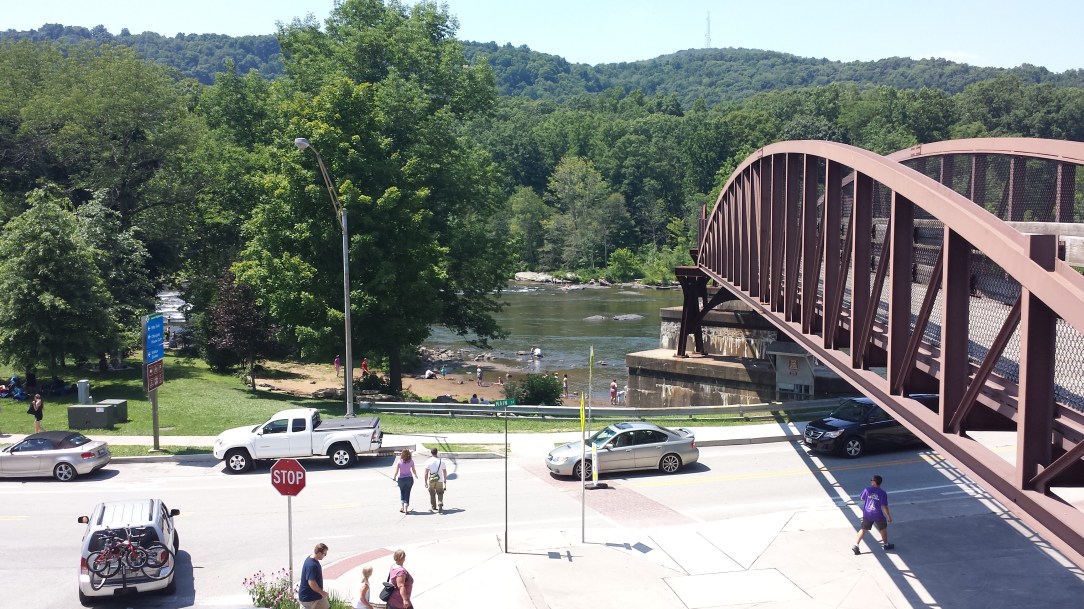 The beginning of the Great Allegheny Passage in downtown Ohiopyle (the bridge). 