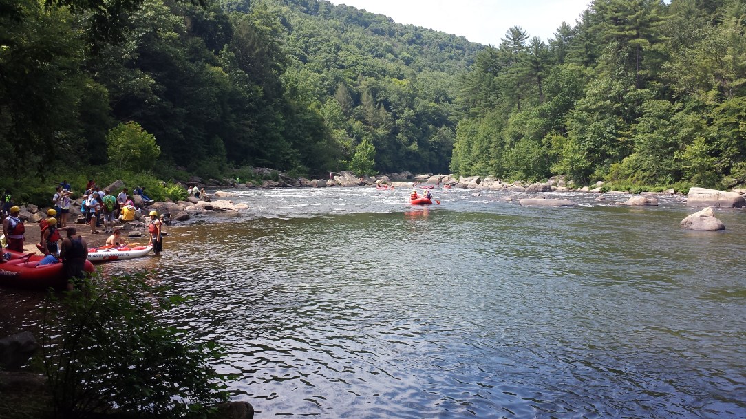 Watching some rafters, wishing we were smart enough to plan ahead and do just that. 
