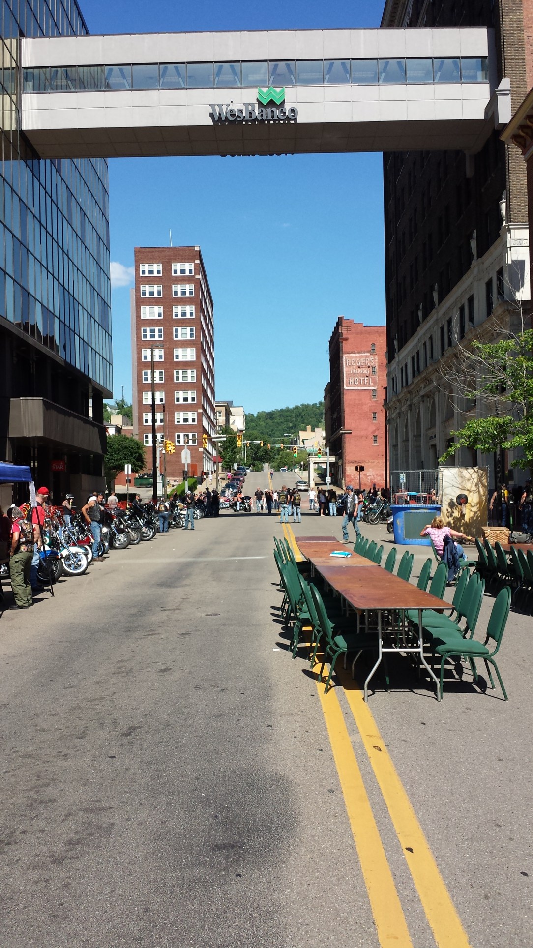 Downtown Wheeling. There was also a motorcycle rally, separate from the chili cook off I'll be chatting about a few paragraphs down.