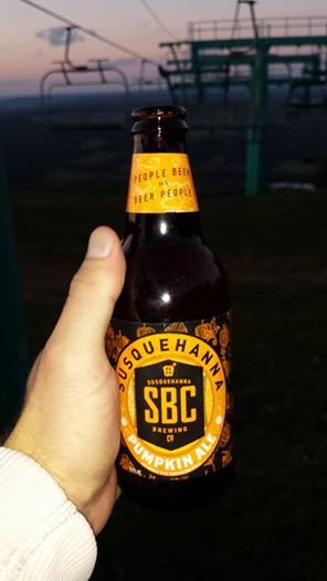 Enjoying a Susquehanna Brewing Company Pumpkin Ale at Elk's summit last week at sunset; might be the definition of L-I-V-I-N.