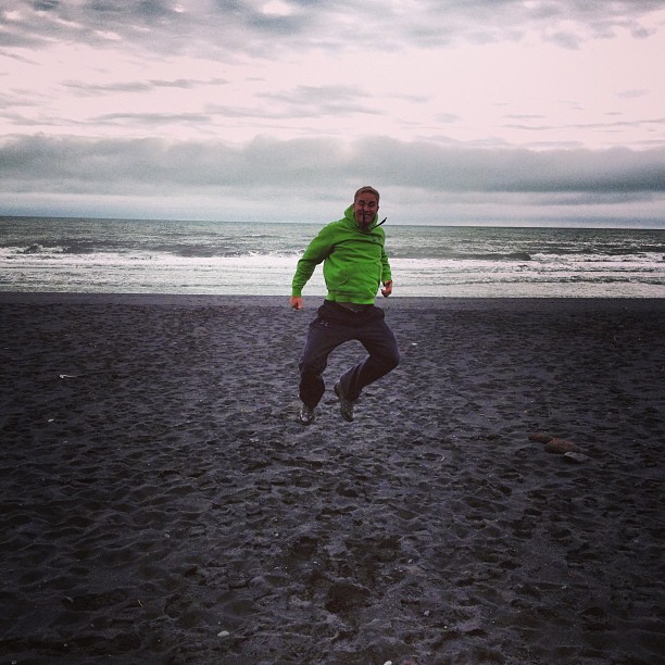 I wasn't lying: we did actually frolic on the black sand beach.