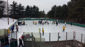 Watching Curling from above.