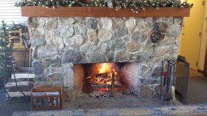 The roaring ski melting fire we warmed up at after our ski.