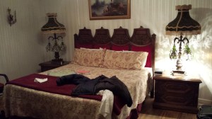 As an astute observer who commented on this picture of our hotel room, when I uploaded it to Facebook said, "it was them maid, in the bedroom, with the candlestick."