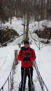 First snow shoe pic of the day at Henry's Woods.