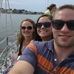 Boat selfie (although is it a selfie if you share the frame? I'd like to think not). This is right in Hyannis Harbor.