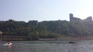 A view of the Duquesne Incline from the water.