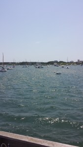 Edgartown harbor, as seen from the Chappy Ferry. 