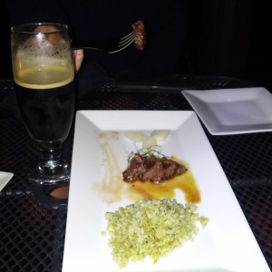 I already snatched a piece of kangaroo before my brother was able to get this picture. Our waitress assured us no joeys were harmed. 