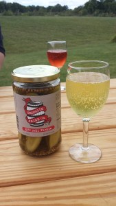 Cider and a pickles, a classic pairing.